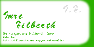 imre hilberth business card